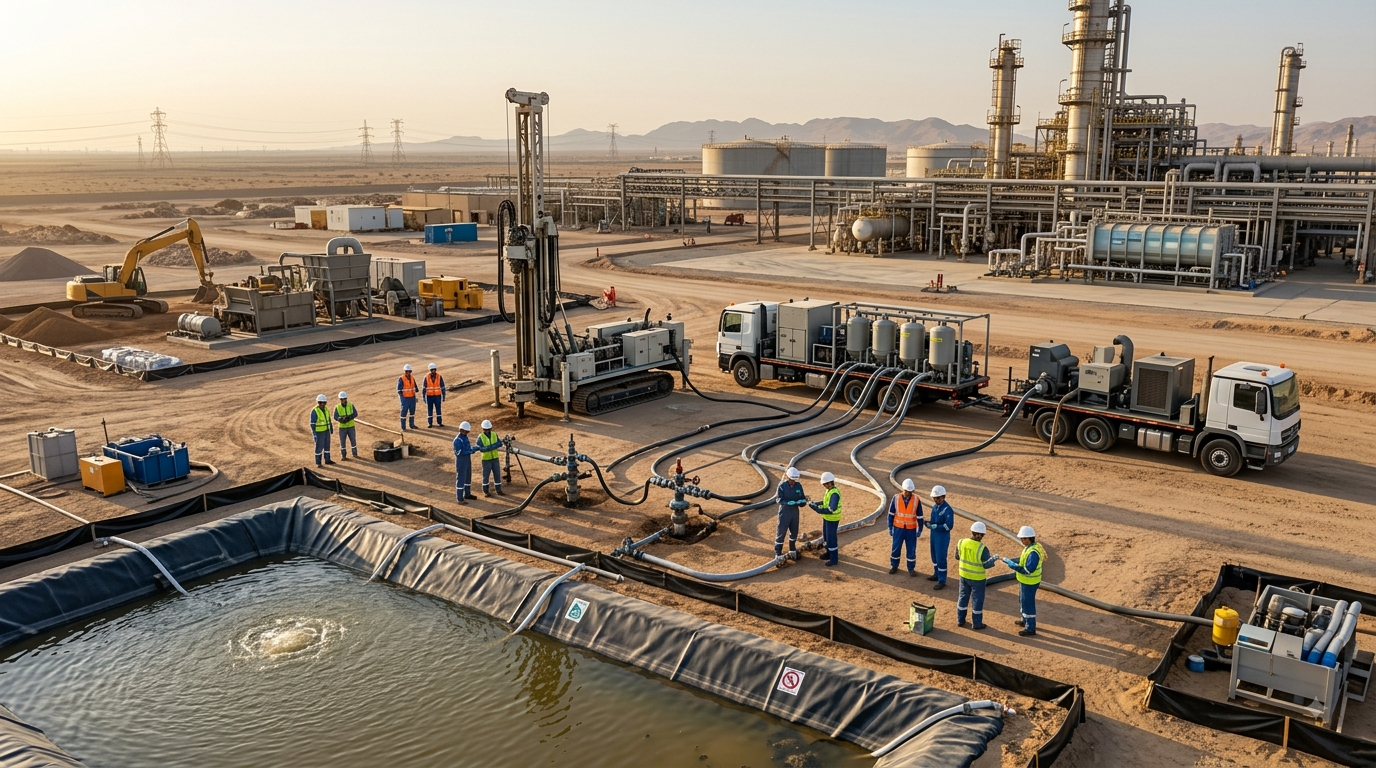 Field supervision of remedial works at an industrial remediation site